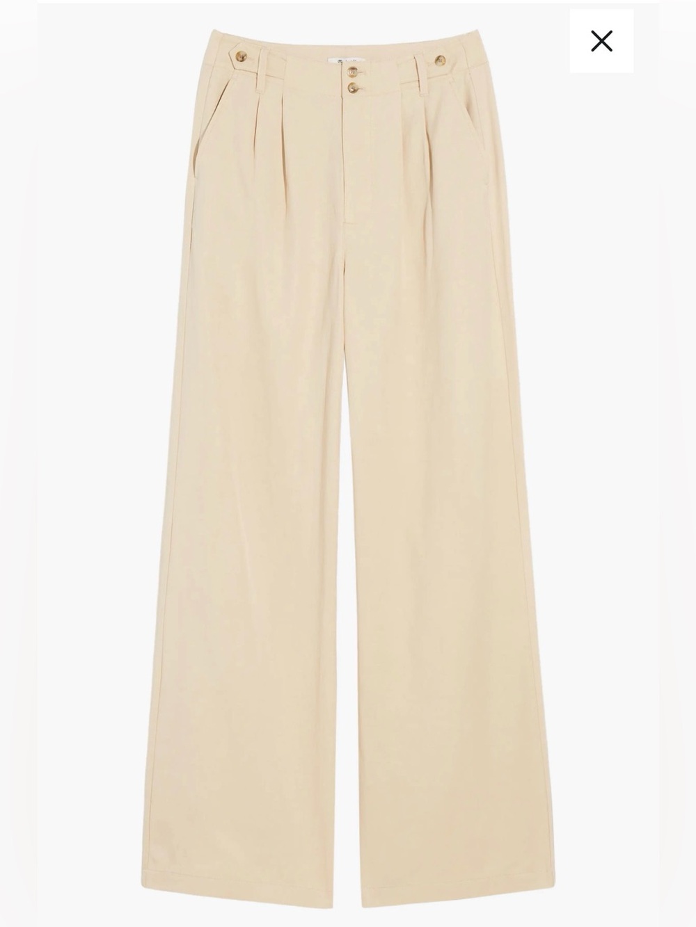 Madewell Wide Leg cream coloured linen blend pants for Women